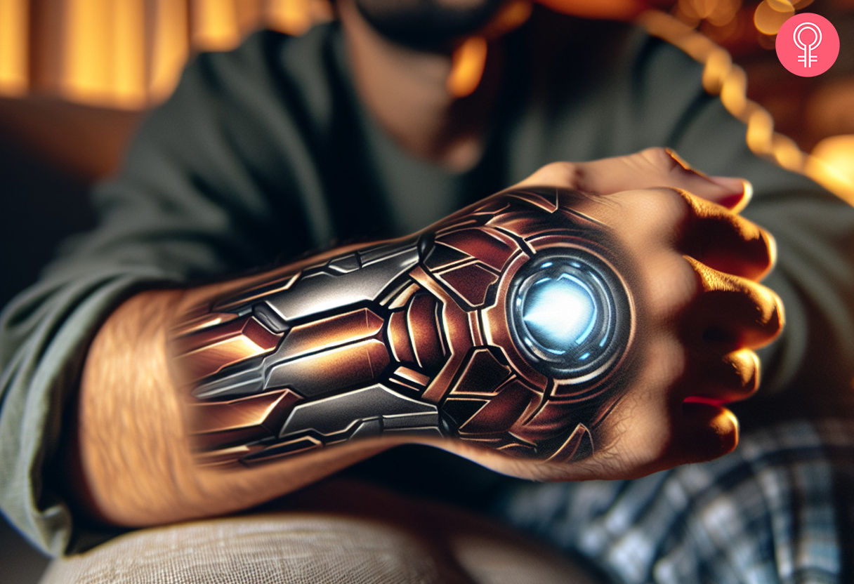 Avengers hand tattoo