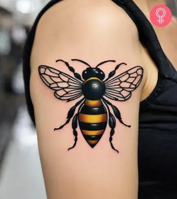 Bee tattoo on the arm