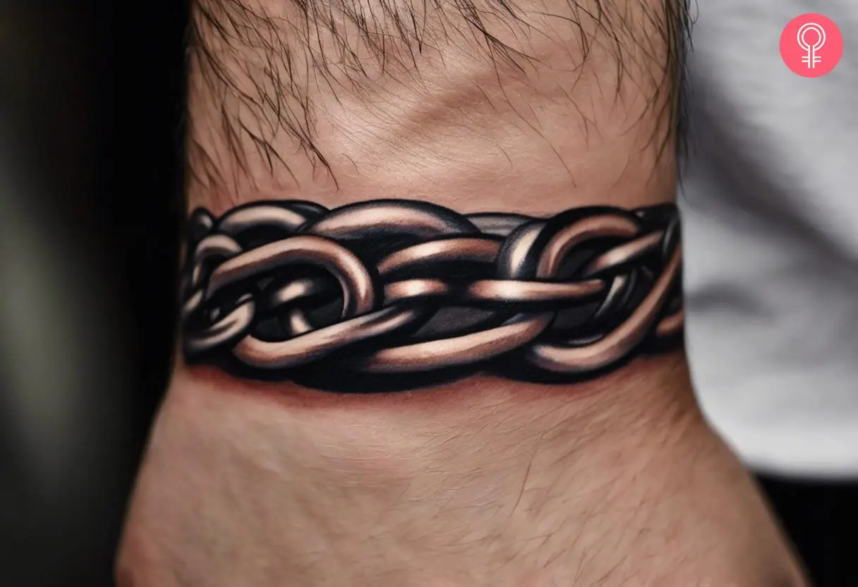 Bioshock chain tattoo around the wrist