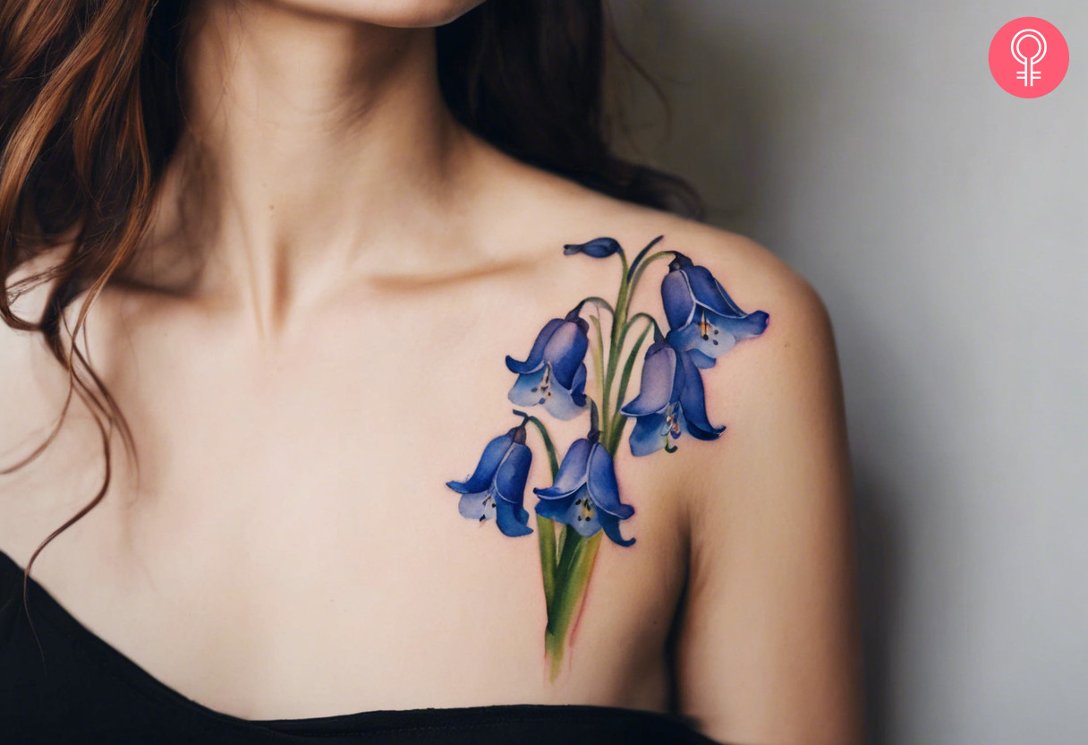 Bluebell bouquet tattoo