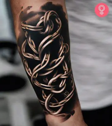 Chain tattoo on the forearm