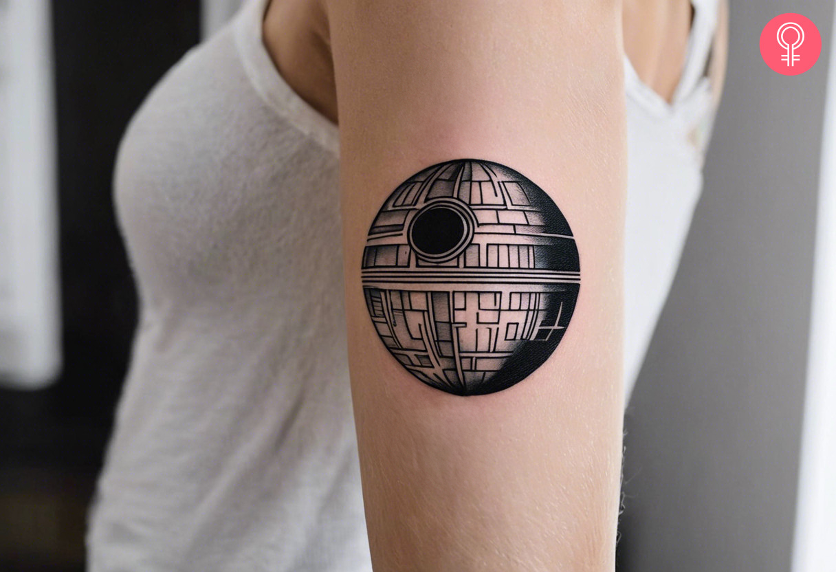 Death star line tattoo