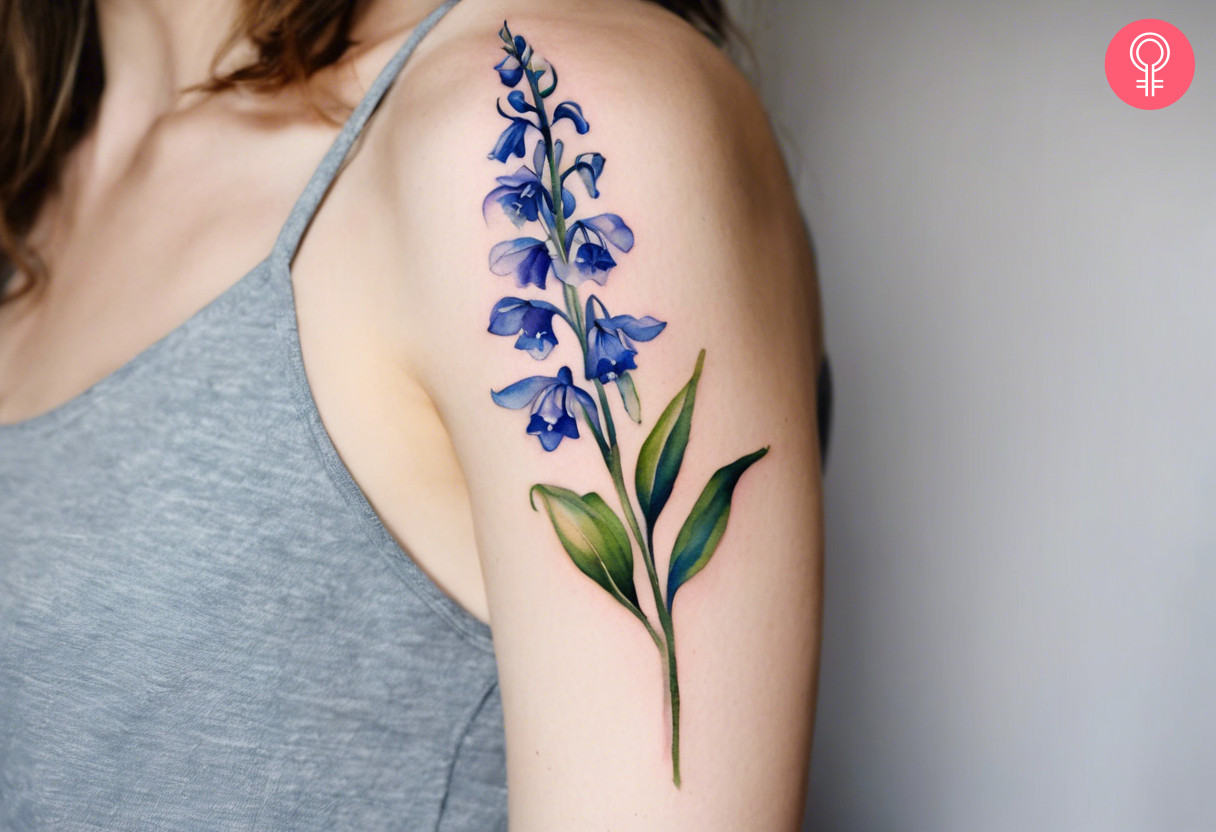 Delicate bluebell flower tattoo