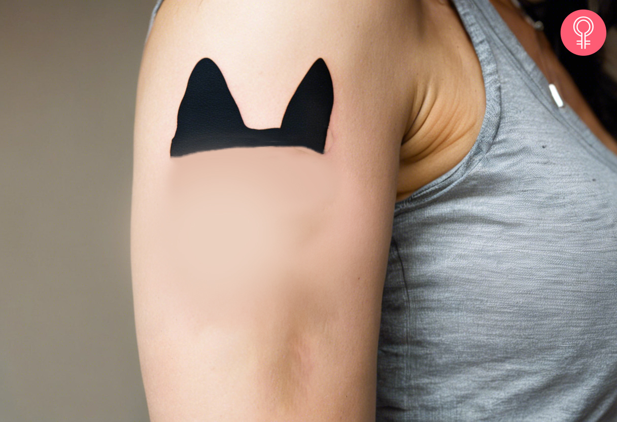 Dog ear silhouette tattoo