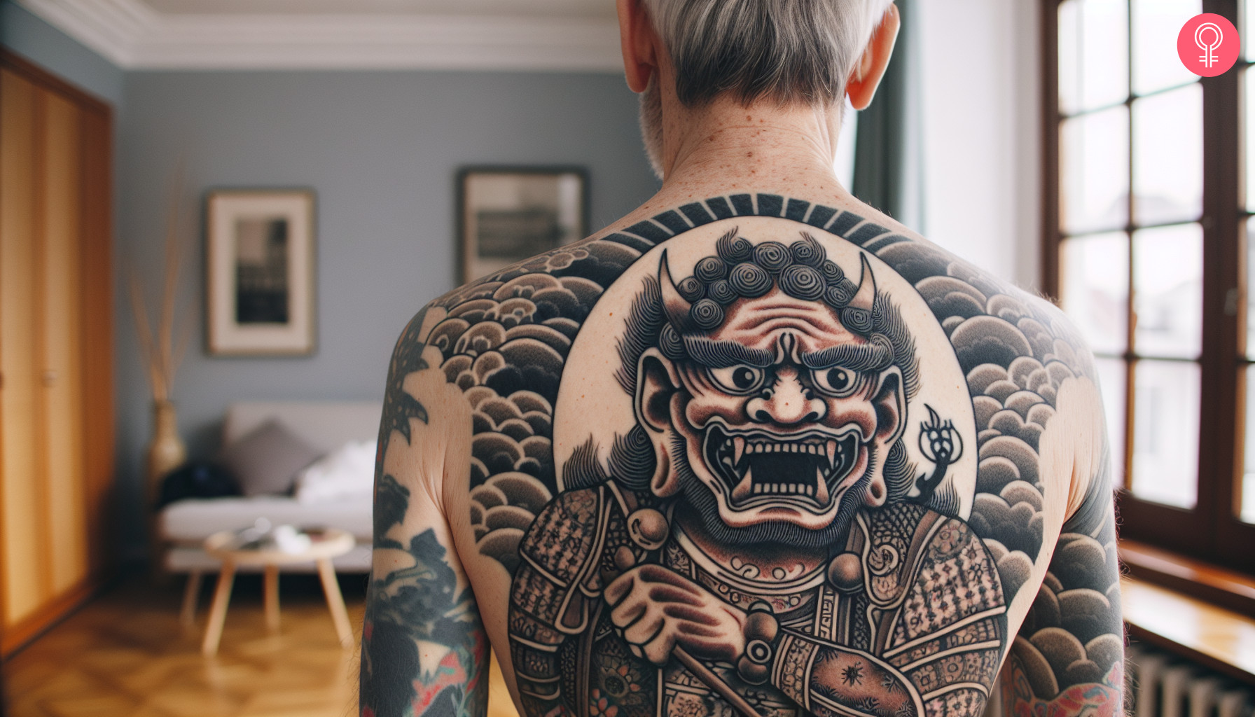 An elaborate Fudo Myoo back tattoo