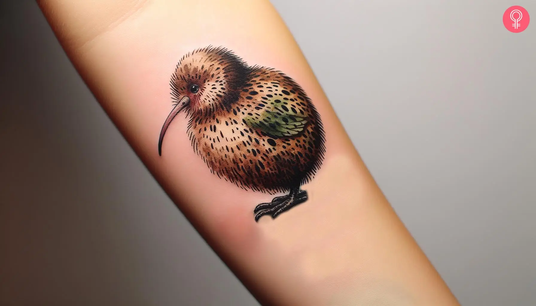 Kiwi bird female tattoo