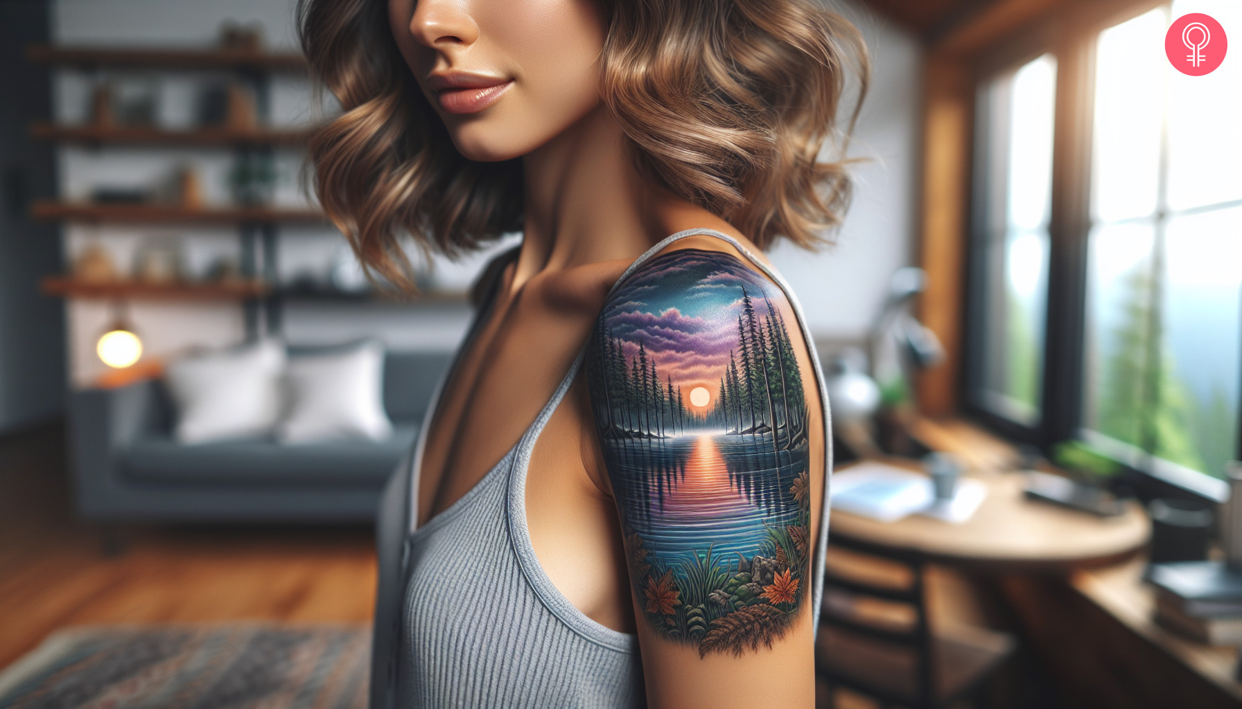 Lake shoulder tattoo