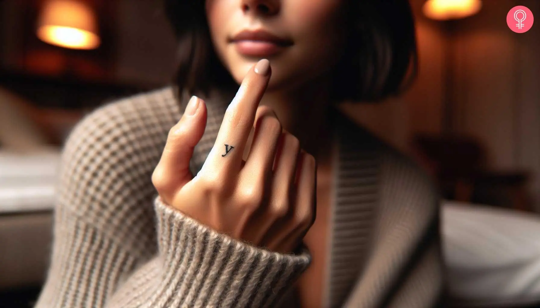 A woman with a simple letter Y tattoo