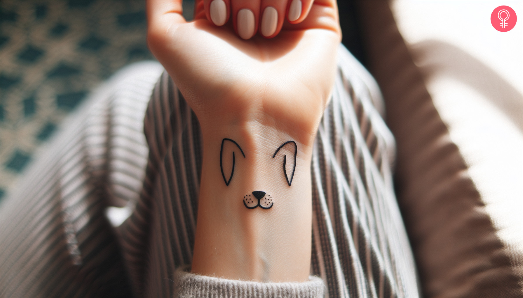 Minimalist dog ear tattoo