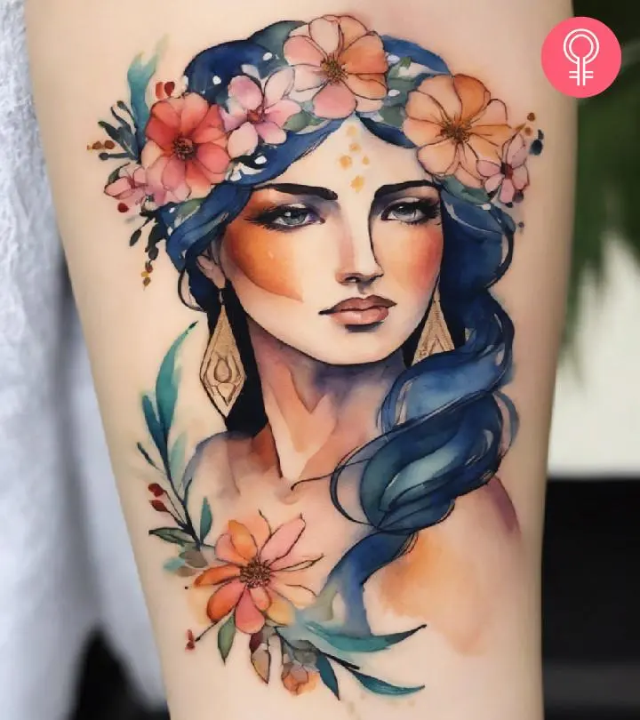 Persephone tattoo on the arm