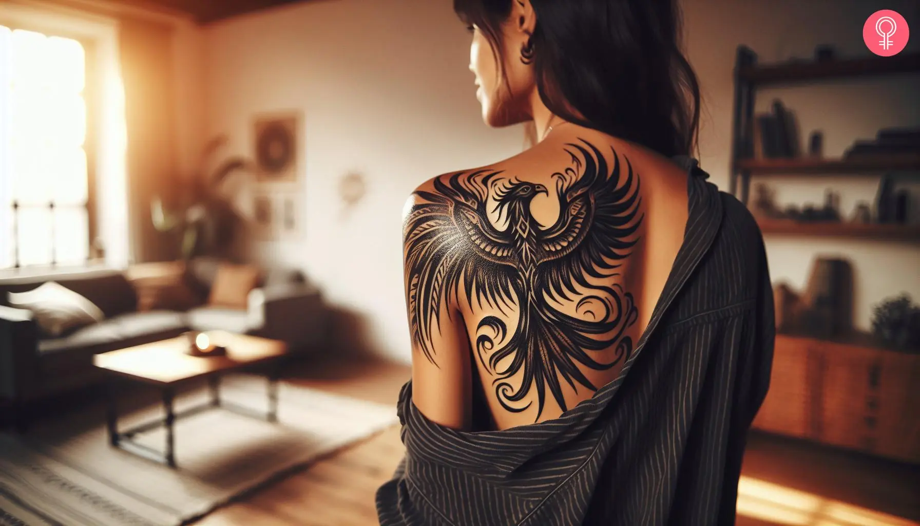 Phoenix rising shoulder tattoo