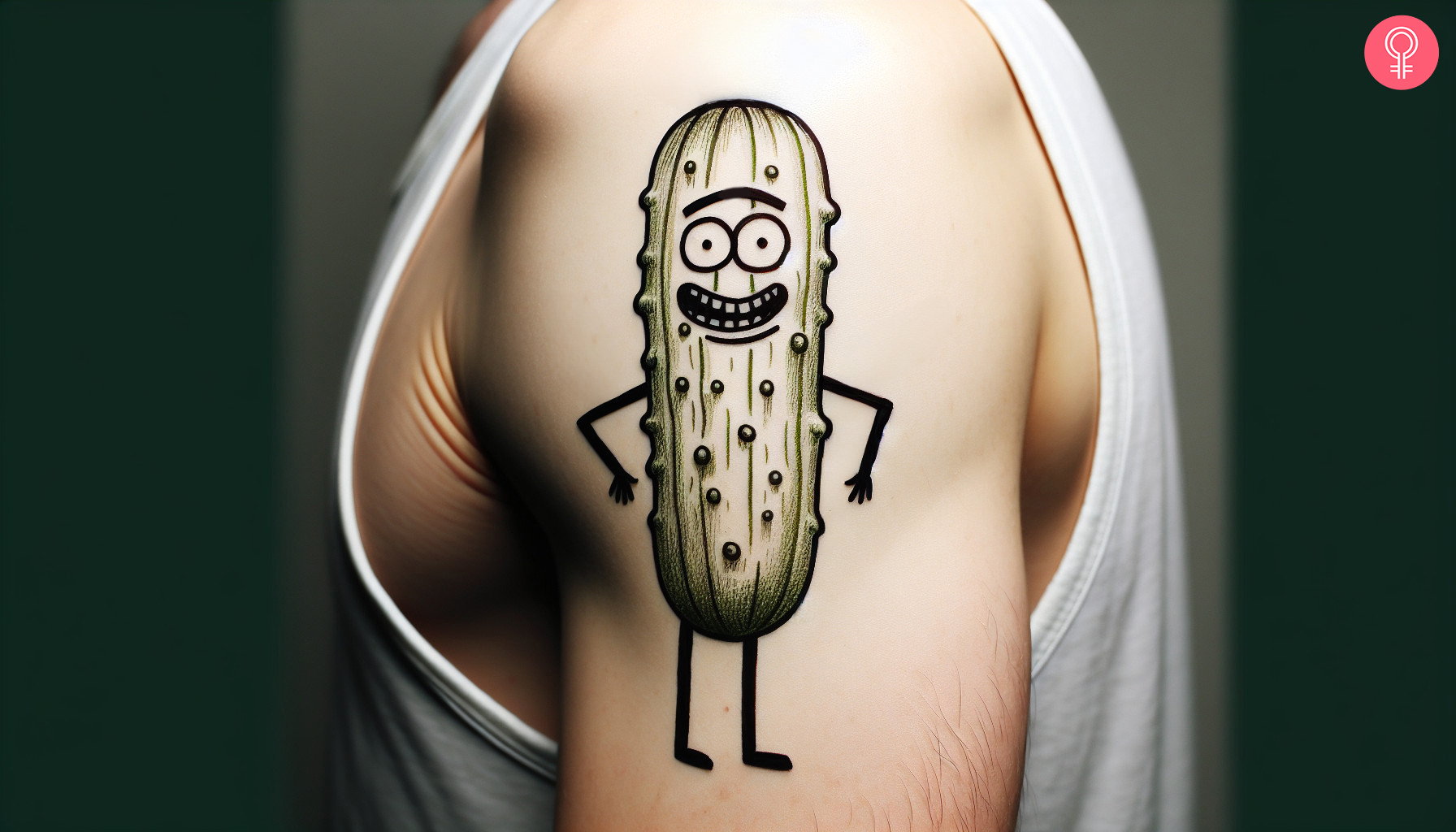 Pickle Rick outline tattoo