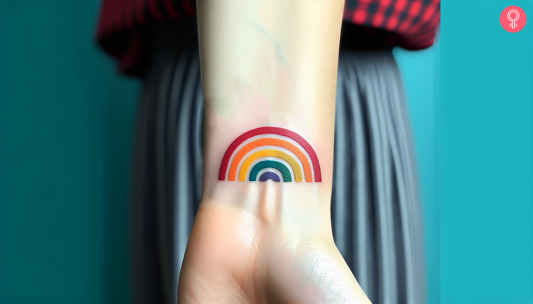 Rainbow tattoo on the inner wrist