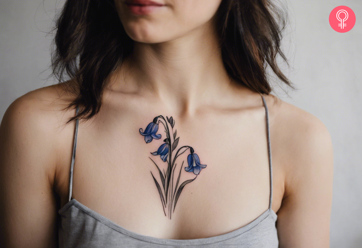 Simple bluebell flower tattoo