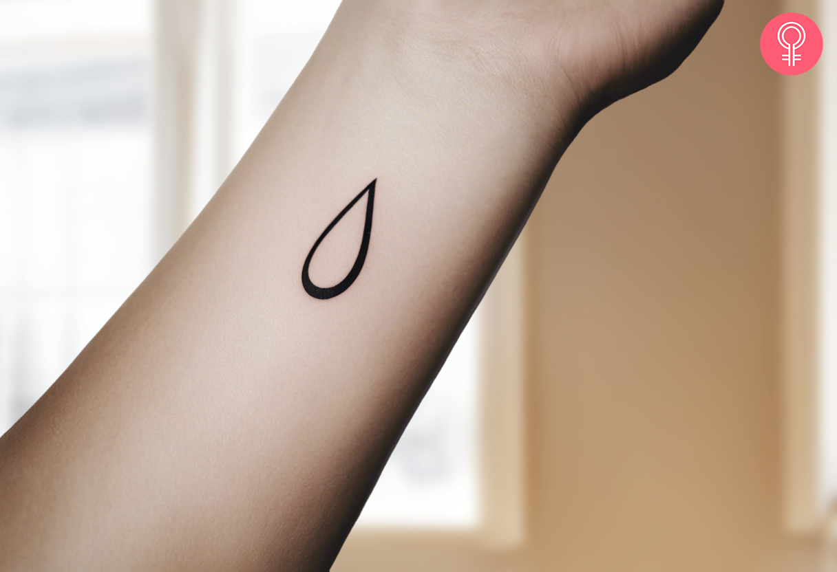 Teardrop tattoo on the arm