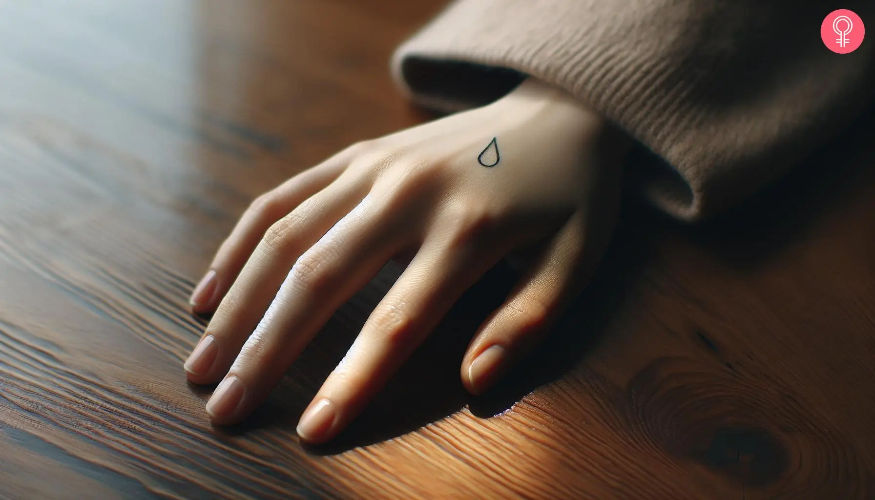 Teardrop tattoo on the back of the hand