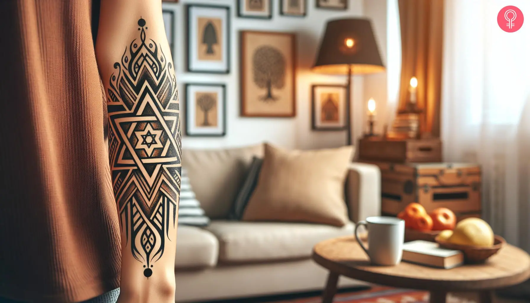 Tribal Star Of David tattoo on a man’s forearm