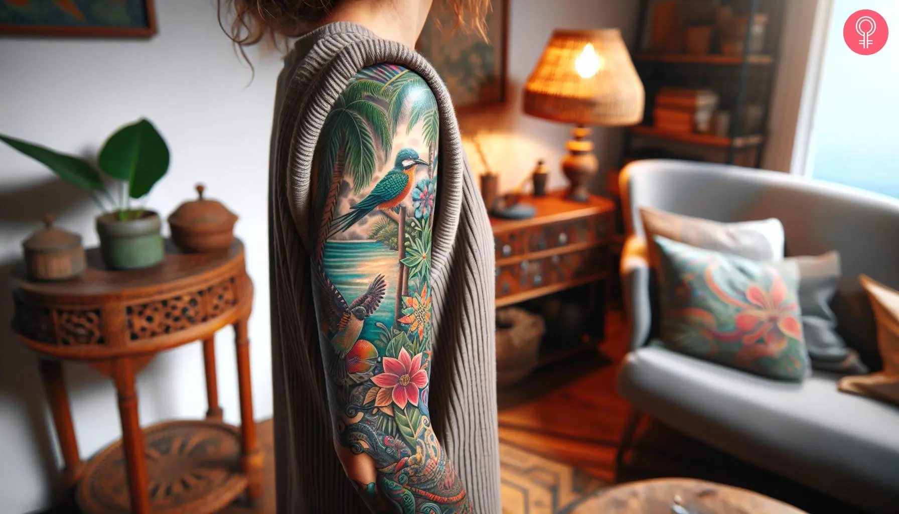 Tropical tattoo on the sleeve