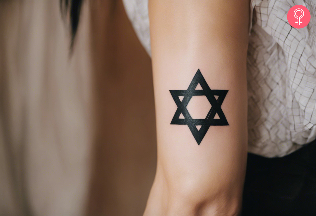 Woman with a Star Of David tattoo