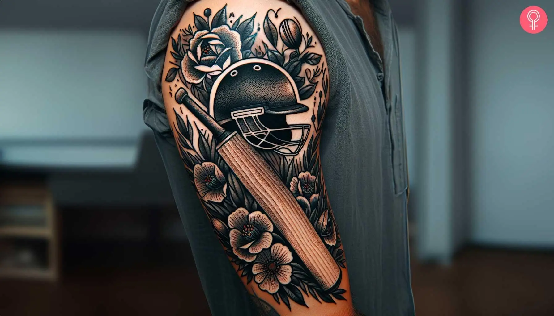 Traditional cricket tattoo on the arm