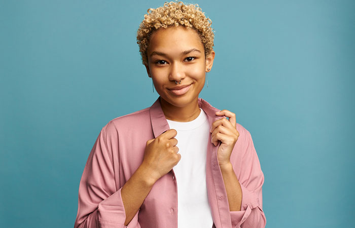 A woman with a magic twist hairstyle