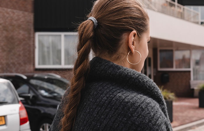 An easy twisty ponytail braid for softball hairstyle for long hair