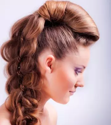 A woman with a ponytail bubble braid