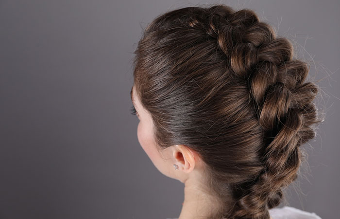 A girl flaunting bubble braid mohawk 