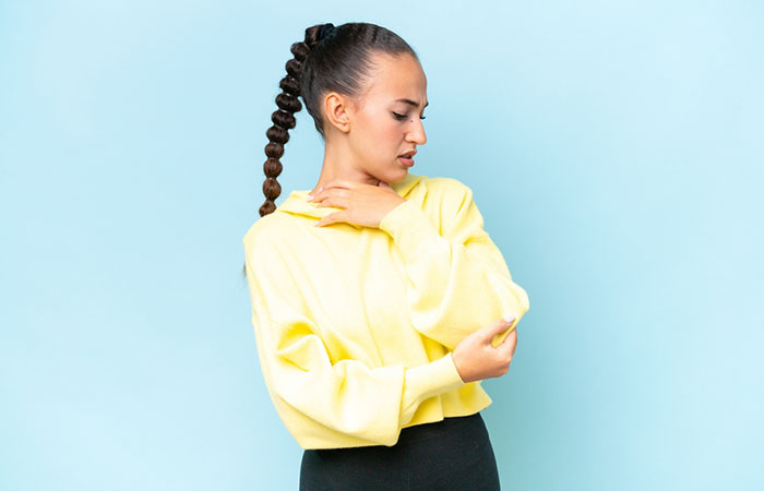 A girl flaunting bubble braid ponytail