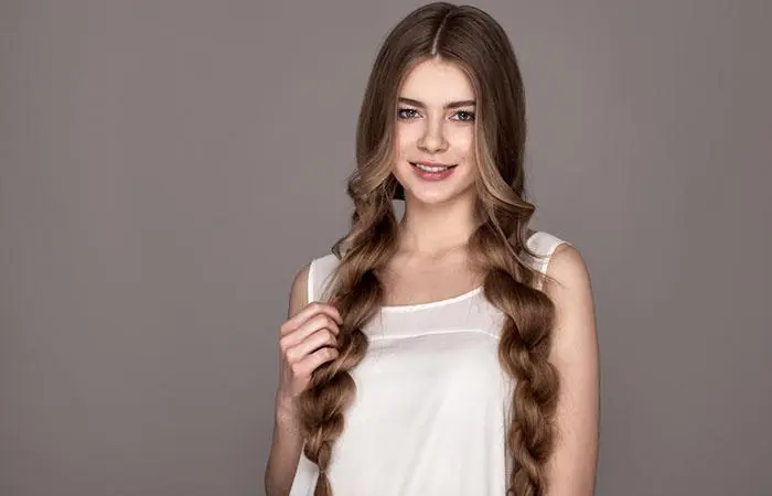 Fluffy double twisted pigtails for long hair quick weave hairstyle