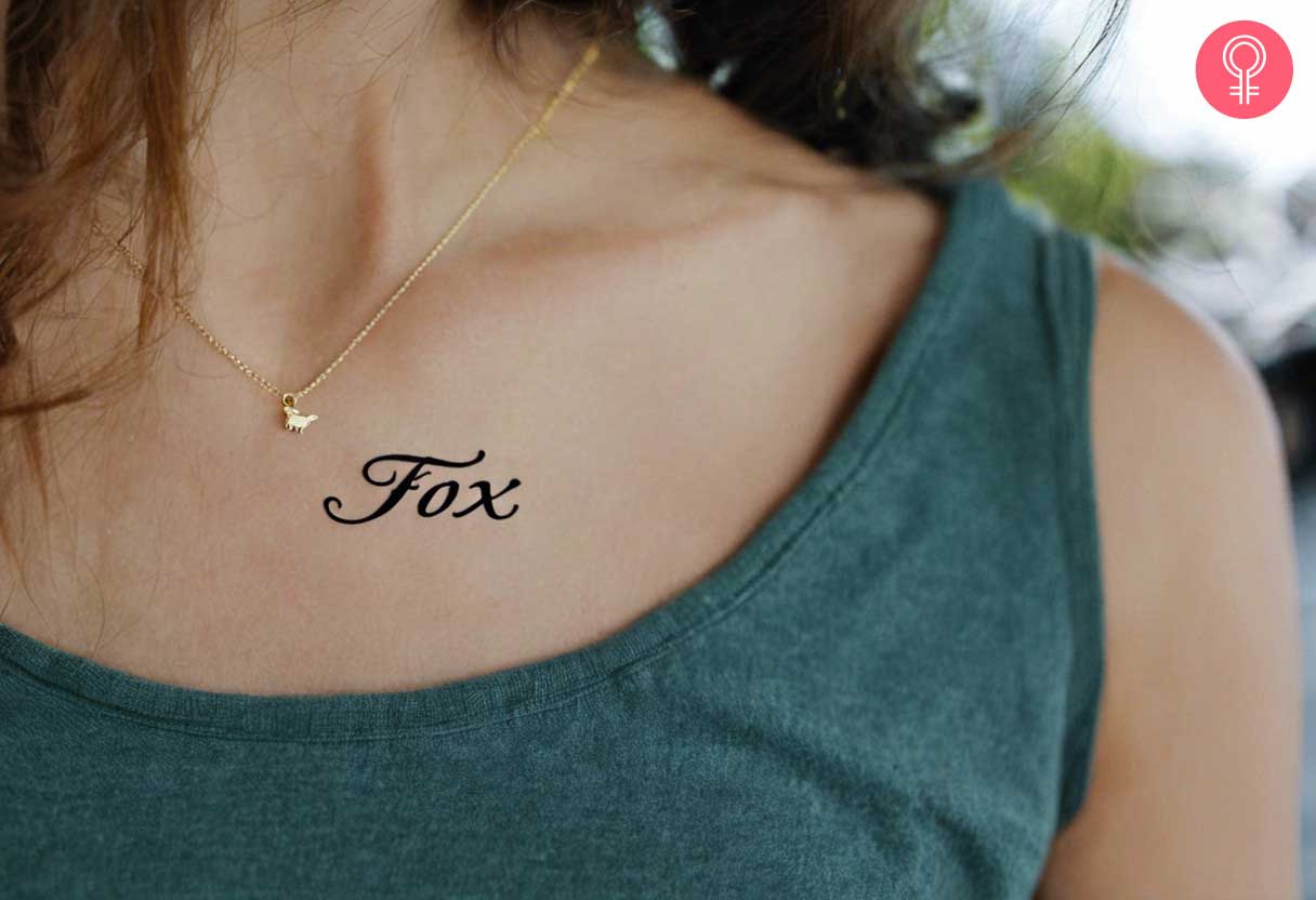 A simple last name tattoo in an attractive font style