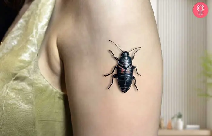 Realistic Cockroach Tattoo