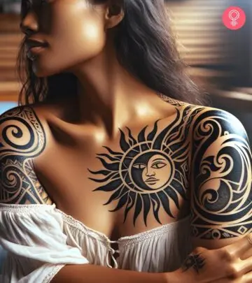 Embrace the power of tribal sun tattoos and light up your path.