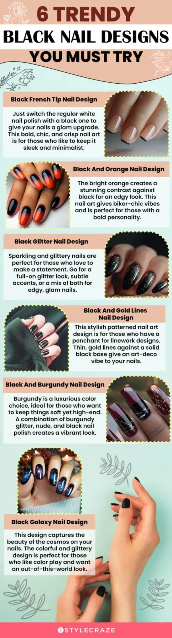 6 trendy black nail designs you must try (infographic)