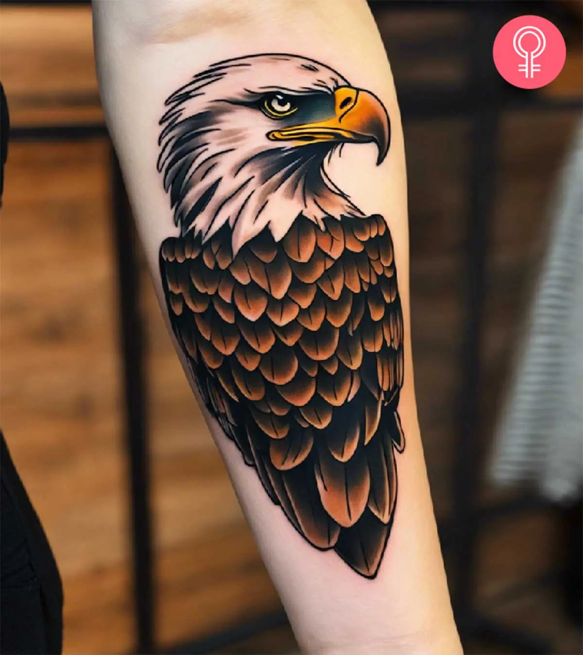 Let patriotism and courage soar with the bald eagle tattoo.