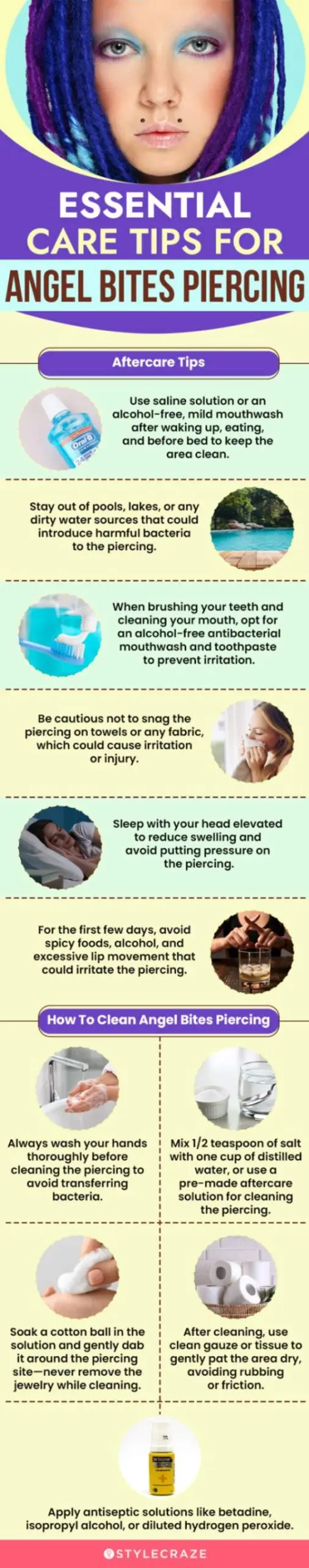 essential care tips for angel bites piercing (infographic)