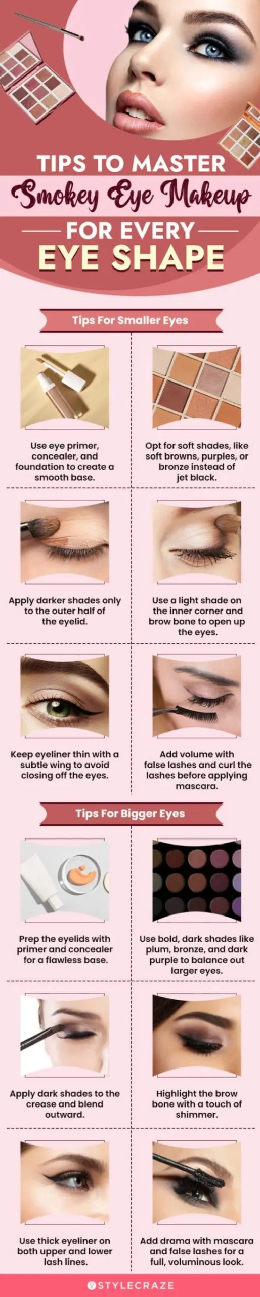 tips to master smokey eye makeup for every eye shape (infographic)