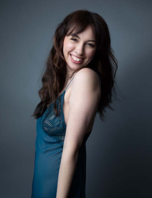 A woman with a curtain fringe