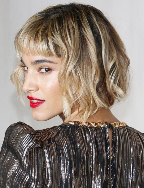 A woman with a texture crop