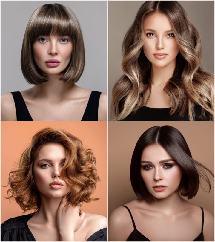 How To Choose A Hairstyle That Suits Your Face Shape Women with different hair cuts based on their face shape