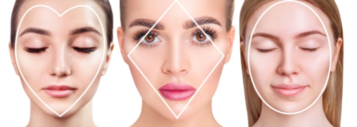 Women with different face shapes