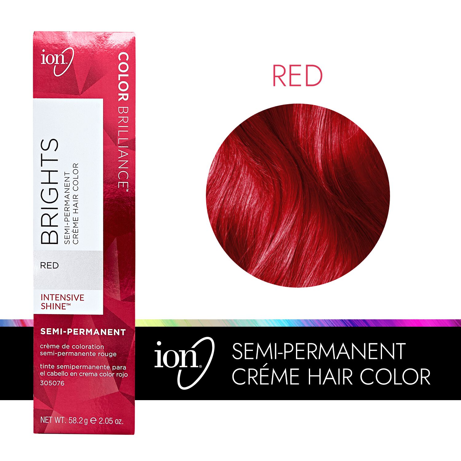  Ion Color Brilliance Brights Semi-Permanent Crème Hair Color – Red