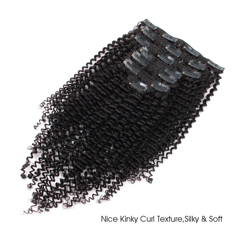 ABH AmazingBeauty Hair 8A Kinkys Curly Double Weft Thick Clip in Human Hair Extensions