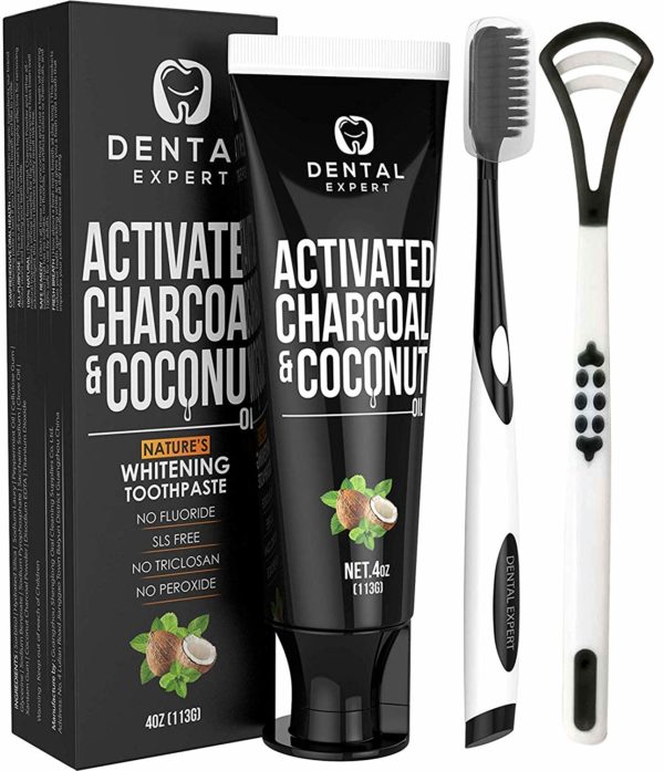 Activated Charcoal Teeth Whitening Toothpaste - DESTROYS BAD BREATH