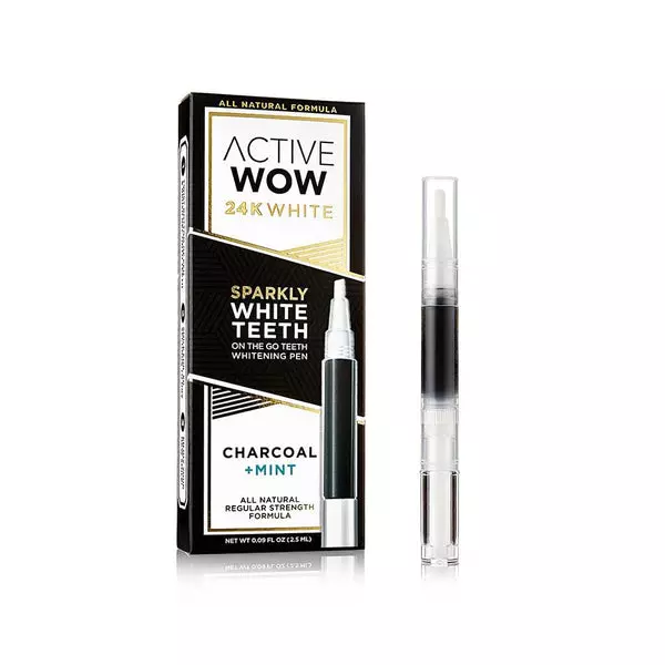 Active Wow 24K White Charcoal+On The Go Teeth Whitening Pen