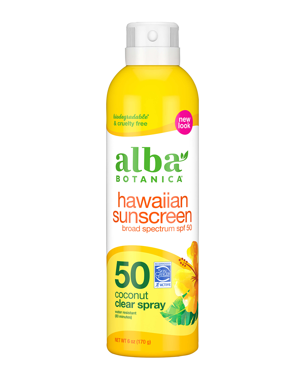 Alba Botanica Hawaiian Sunscreen Clear Spray, SPF 50, Coconut, 6 Oz Nourishing Coconut (SPF 50)