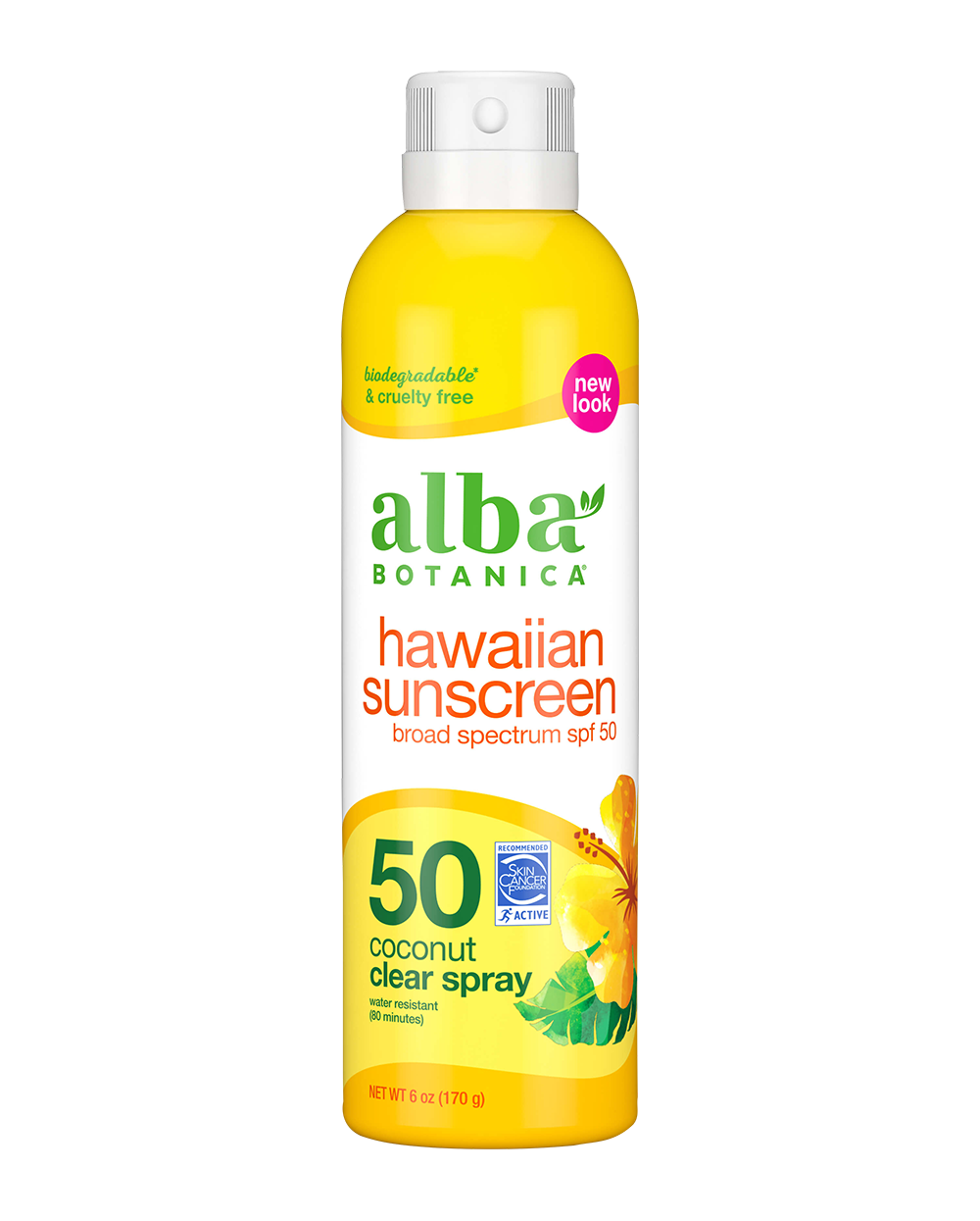 Alba Botanica Hawaiian Sunscreen Clear Spray, SPF 50, Coconut, 6 Oz Nourishing Coconut (SPF 50)