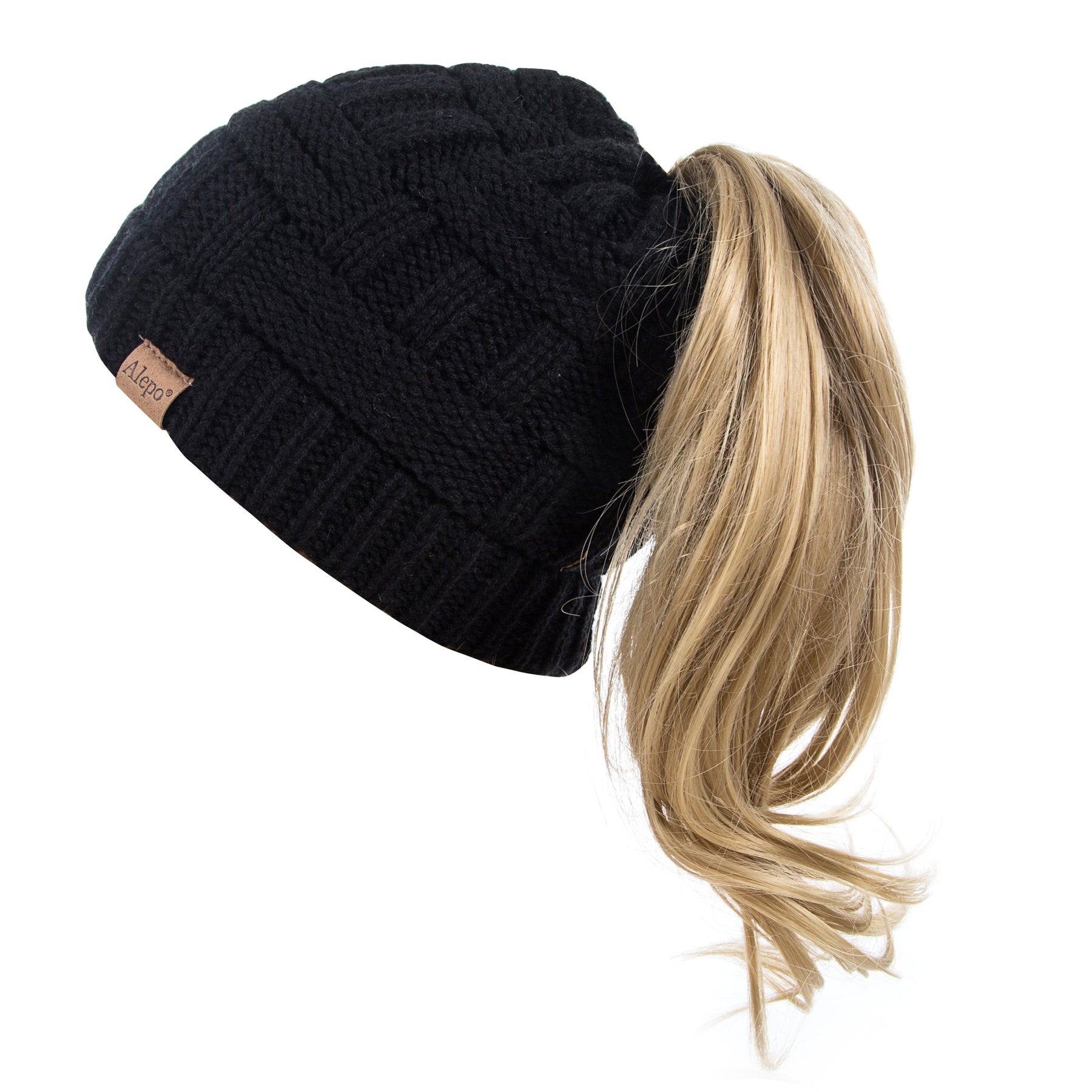 Alepo Women’s High Messy Bun Beanie Hat With Ponytail Hole