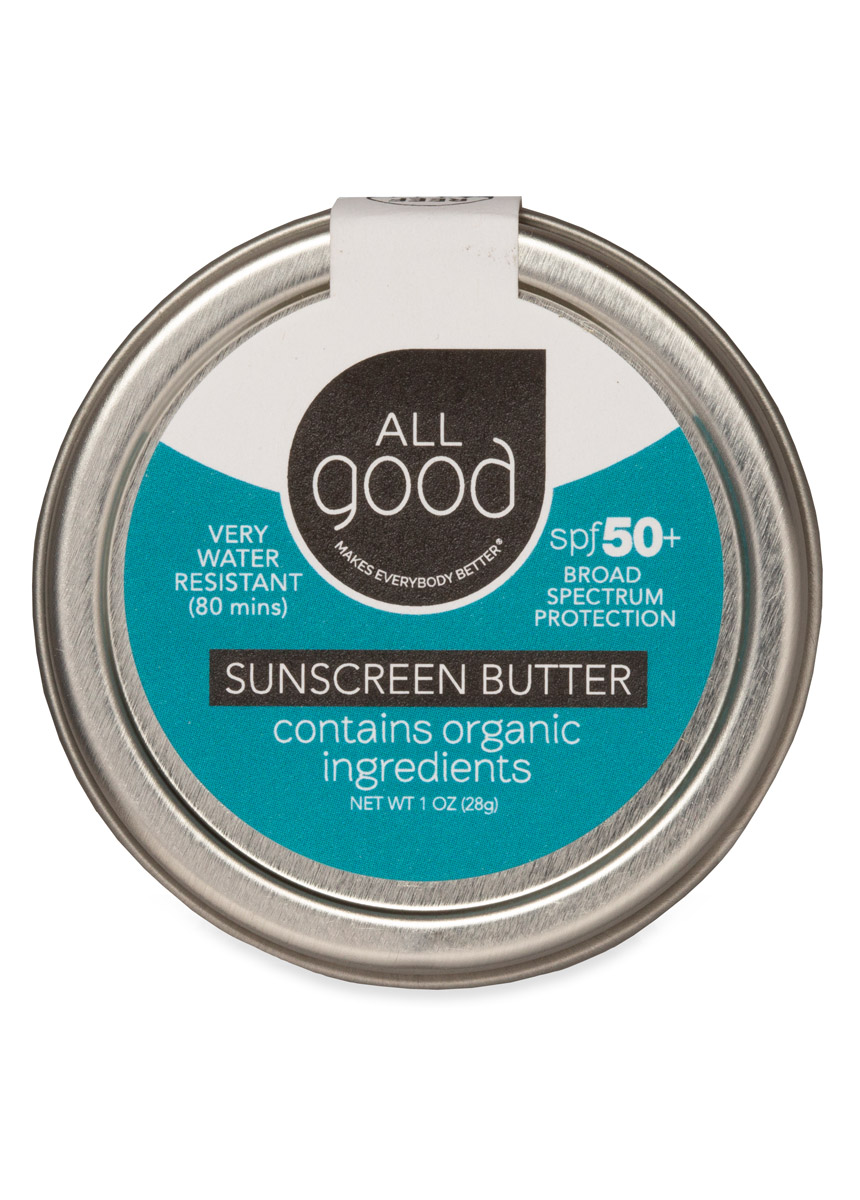 All Good Face Sunscreen Butter - UVA/UVB Broad Spectrum SPF 50+ Water Resistant, Coral Reef Friendly, Zinc, Beeswax, Vitamin E, Coconut Oil (1 oz)(2-pack)