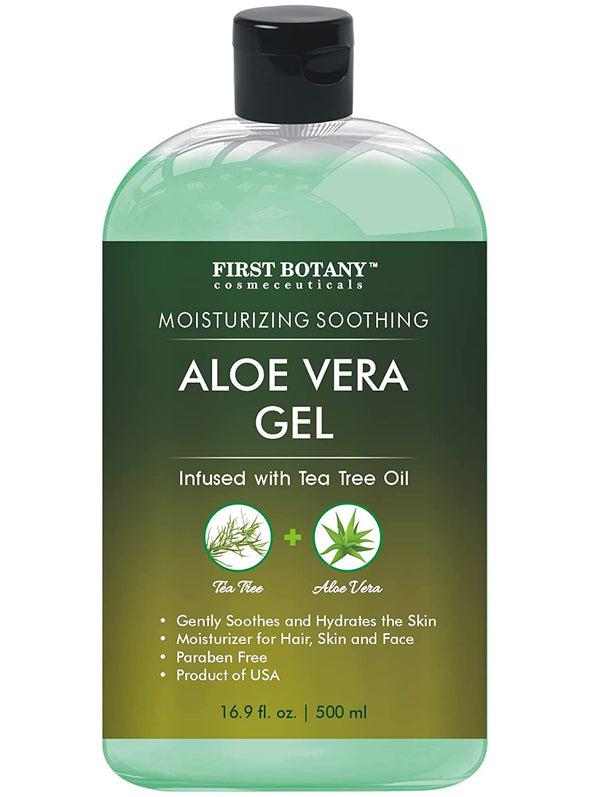 Aloe vera gel from 100 percent Pure Aloe Infused with Tea Tree Oil